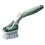 Multifunktionales Schrubbenpeeling - Reinigungsbürste Langer Griff, Flüssigspender Feature | Ersatzschwamm Kopfwerkzeug, Spüle Reinigungsmittelversorgung Für Effiziente Geschirrspülungen, Pinseln Sie