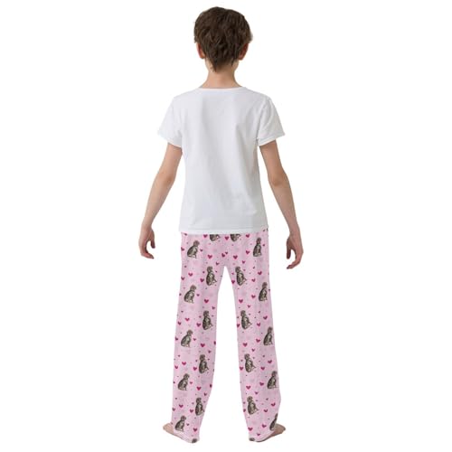 Puppy Dog with Love Boys Long Pants Soft Trousers Elastic Waist Kids Lounge Bottoms with Pockets S-XL3
