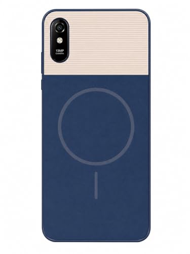 Image of Bintage Mac Safe Design Hard Slim Back Case | Soft Border Camera Protect | Dual PU Leather Finish Back Cover Compatible for MI REDMI 9i Sport - Royal Blue