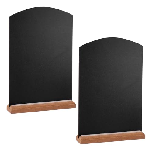 4 pizarras de madera A4, 297 x 210 mm, pizarra de doble cara, pizarra borrable, pizarra de tiza A4 con soporte para fiestas, decoración de mesas, bar y restaurante