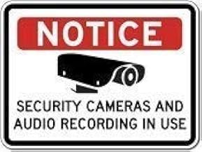 Warning Plaque Wall Decor Decoration Sign Notice Security Cameras and Audio Recording in Use Sign Road Sign Business Sign Aluminum Metal Tin Sign 8 X 12 Inch