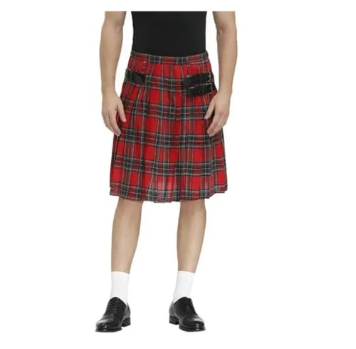 Falda escocesa a cuadros para hombre kilt plisado para fiestas temáticas