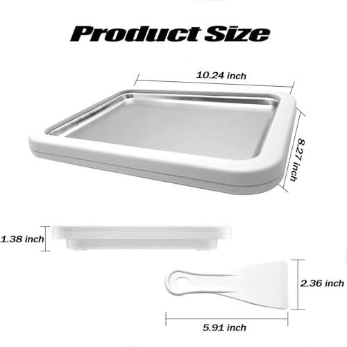 Rolled Ice Cream Maker, At-Home Rolled Ice Cream Machine with Instant Freeze Tray & 2 Scrapers,DIY Fun Family Activity Instant Ice Cream Maker for Yogurt, Sorbet (White) #1