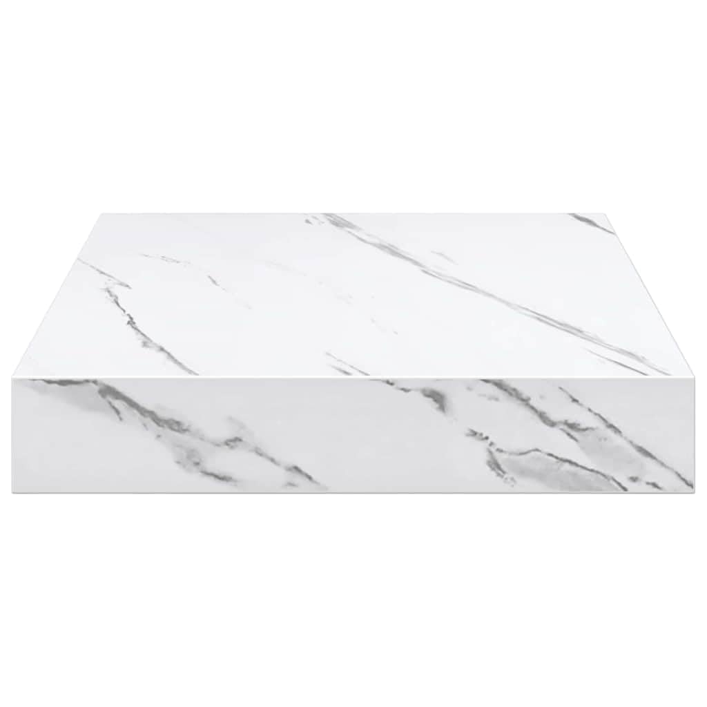 Mensola da parete in marmo bianco, 23 x 23,5 x 3,8 cm, supporto da parete in legno e metallo, decorazione per soggiorno, camera da letto, cucina, bagno, corridoio, ufficio