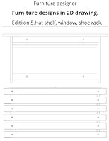 Furniture designs in 2D drawing.: Editiion 5.Hat shelf, window, shoe rack. B0BP417BHQ Book Cover