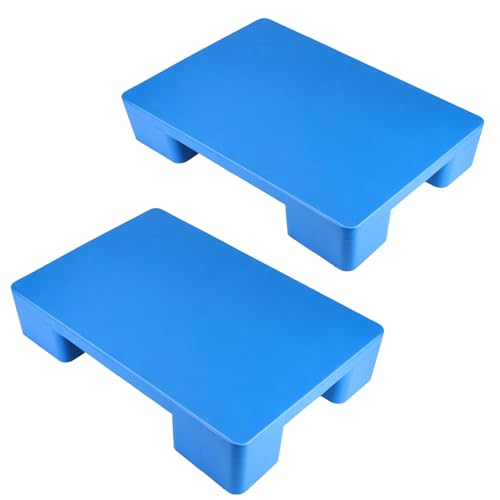 QWORK Plastic Pallet Waterproof Storage Pad, 23.6 x 15.8 x 4.7 Inches, 2 Pack Basement Pallet, Heavy Duty PP/PE Material with 660 lb Load Capacity