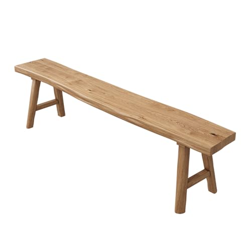 Bondgård Träbänk, Lång Rustik Inomhus Förvaringsbänk Entrébänk, Smal bänk Slim Antik bänk Vardagsrum, matsal, Konstruktion av massivt trä(100cm/39.4inch Natural edge)
