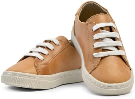 Piper Finn Low Top Sneakers Unisex Girls & Boys Sneakers Baby & Toddler Shoes Lace Up Boys & Girls Sneakers Shoes for Kids Nonskid Rubber Soles, Top Grain Leather & Cotton Laces Natural