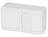 Schalter/Serienschalter Kombination Aufputz IP44 weiß