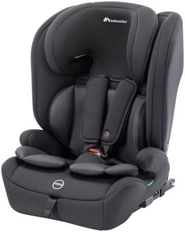 Bebeconfort EverFix Plus i-Size, ISOFIX Kindersitz, 76–150 cm, Full Black | Mitwachsender Kindersitzerhöhung, 15 Monate – 12 Jahre, Seitenaufprallschutz, 14 Kopfstützenpositionen