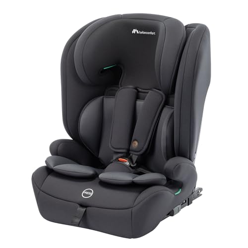 Bebeconfort EverFix Plus i-Size, Seggiolino Auto 9-36 kg Evolutivo, 15 Mesi-12 Anni, 76-150 cm, Seggiolino Auto ISOFIX, Protezione dagli Impatti Laterali, Poggiatesta 14 Posizioni, Full Black