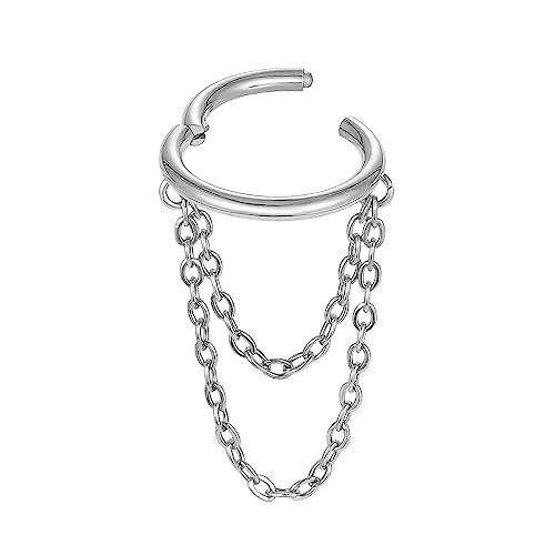 ENONTY 16G Titanium Cartilage Earrings Hoop 7mm 9mm Helix Piercing Jewelry with Single/Double/Triple...