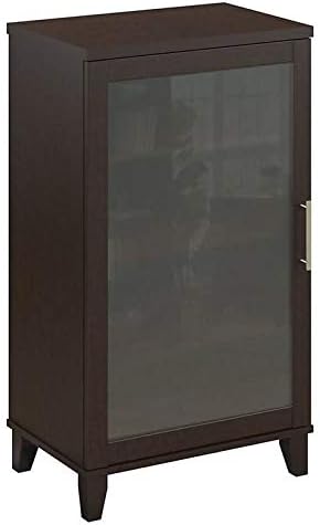 Pemberly Row Audio Cabinet or Bookcase in Mocha Cherry