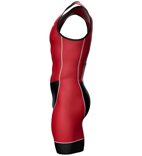 Zimco Fato de triatlo masculino corrida trisuit ciclismo pele terno natação ciclismo corrida (médio,