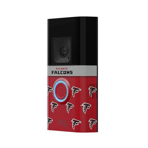 Image of All-New Limited Edition, Official NFL Faceplate for Ring Doorbells - Video Doorbell 3, Video Doorbell 3 Plus, Video Doorbell 4, Battery Doorbell Plus, and Battery Doorbell Pro | Atlanta Falcons