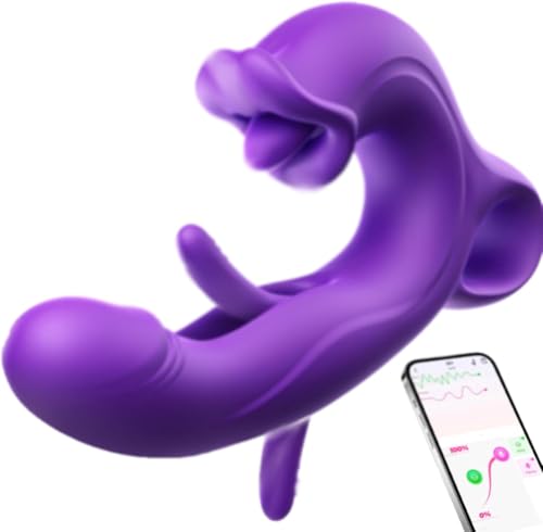 G Spotting Stimulator for Women Oragasm Rabbit, 7X Flapping & Vibration & Licking & Sucking with APP Control YD12