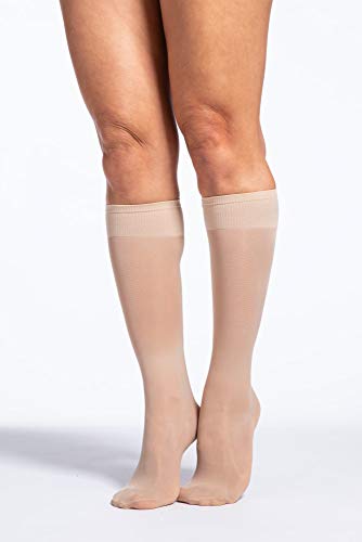 SIGVARIS Women's Sheer Fashion 120 Closed Toe Calf Compression Hose 15-20mmHg