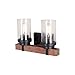 Anmytek Wall Lamp Wooden Wall Light Wall Sconce Fixture with Bubble Glass Shade (Two Lights)