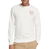 Durchgehender Reißverschluss Scotch & Soda Herren Left Chest Artwork Crewneck Sweatshirt, Swan, XXL