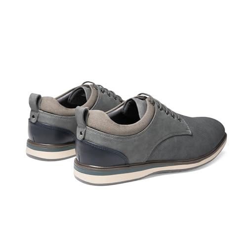 Image of Bruno Marc Men's Dress Shoes Casual Business Oxford | Scaled Synthetic Upper, Soft Removable Footbed, Lace-up Secure Fit, Flexible Outsole for Daily Work & Casual Wear