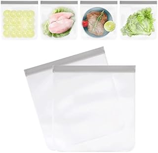 KINBOM 6pcs Reusable Freezer Gallon Bags Dishwasher Safe, Large Food Storage Bags Leakproof Reusable Silicone Ziplock Bags for Marinate Meats, Fruits, Sandwich, Vegetable, Cereal, Travel Items