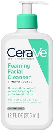 CeraVe Foaming Facial Cleanser, Face Wash for Oily Skin, 12fl oz
