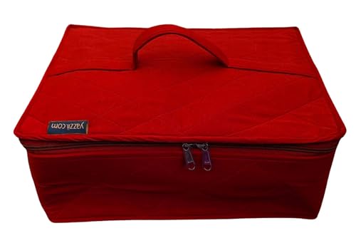 Image of All Purpose Storage Tote Bag - Quilting, Sewing,Knitting, Portable, Multifunctional - Red