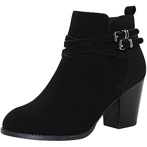 TRENDSUP Collection Women Fashion Booties (Black, us_footwear_size_system, adult, women, numeric, medium, numeric_8) Cover
