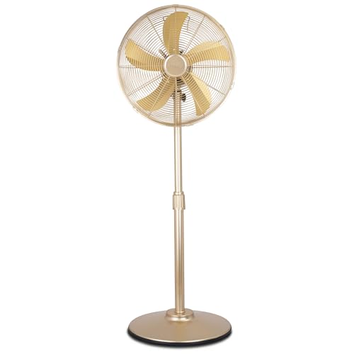 Image of Air Pro 16? Pedestal Fan Adjustable Height Metal Standing Fan Wide-Angled Oscillation With Powerful Airflow For Instant Cooling 3 Speeds Compact Electric Fan to use at Home Office or Bedroom