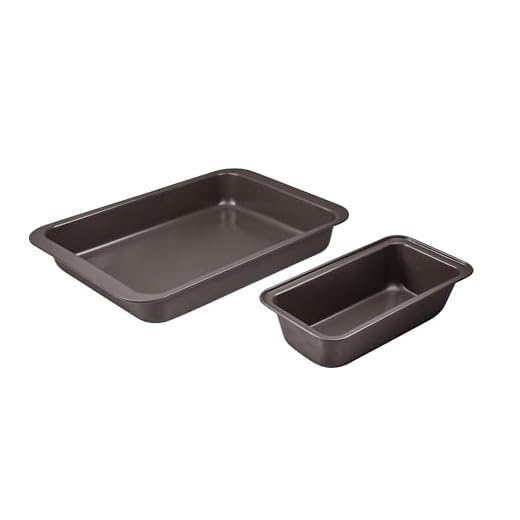 BERGNER BAKING LOVERS - Set 2PC de Horno Acero al Carbono - Incluye Moldes de 42x29x6 cm y 27.5x14x6.8 cm - Ilag Essential de 2 Capas - Diseño Chocolate - Libre de PFOA - Fácil de Limpiar