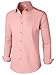 GIANZEN Mens Peach Dress Shirt Men's Shirts Button Down Men Long Sleeve for Big and Tall Men’S Oxford Formal Salmon Light Coral Size XL