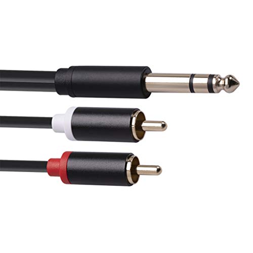 Cable adaptador de audio stereo 6.35mm macho a 2 macho 3 metros miniatura 6