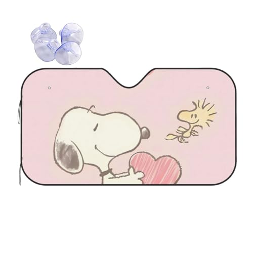 スヌーピー 折り畳み軽量フロントサンシェード 簡単着脱プライバシー保護 遮熱紫外線対策日焼け防止 対応m