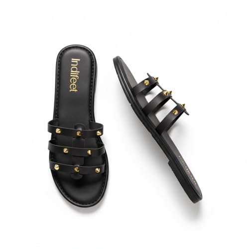 Image of Indifeet Stylish Studded Slip On Flats for Women