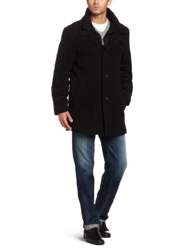 Calvin Klein Men's Coleman Overcoat, Black, 38S