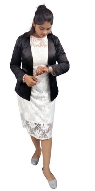 dolly boutique Classic Black Blazer for Women | Tailored Fit with Formal Look | Soft Structured Fabric | Free Size Comfort | Ideal for Office Casual and Fusion Styling-picture-27