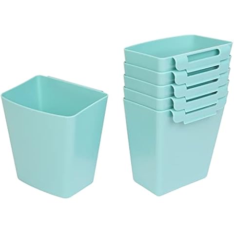 AYVANBER 6 Pack Hanging Cup Holder for Rolling cart Accessories Hooks Little Hanging Buckets Hanging Storage Bins Craft Supplies for Rolling Utility Cart Slim Storage Cart (Teal) Cover