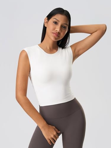 Image of ABOCIW Women Twist Back Workout Top with Built in Bra Cap Sleeve Pilates Yoga Crop Top Athletic Gym Shirt