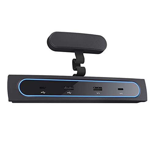 YULLING Para Tesla Modelo 3 Modelo Y 2021 Docking Station Adaptador de concentrador USB, consola central multipuerto inteligente cargador rápido alimentado accesorios de extensión divisor, con luz LED Cover