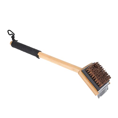 Abaodam 1pc Handle BBQ Cleaning Brush Durable Grill Brush Tool for Outdoor BBQ Heat Resistant Cleaning Head Comfortable Grip