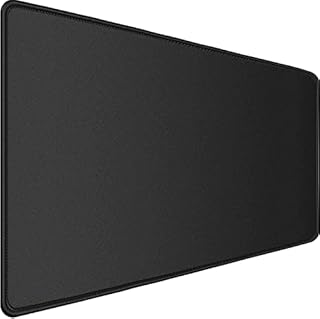 Large Gaming Mouse Pad with Stitched Edges, (23.6X11.8In) Durable Non-Slip Natural Rubber Base, Waterproof Computer Keyboard Pad Mat for Esports Pros/Gamer/Desktop/Office/Home(60x30 Black)