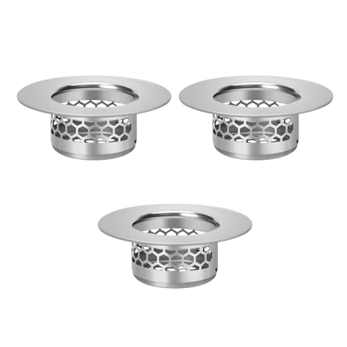 Bathroom Sink & Tub Drain Strainer, Stainless Steel, 3 Pack