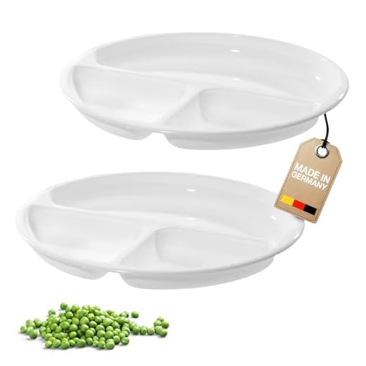 Westmark Plato de menú para microondas con 3 compartimentos, 2 unidades, Diámetro: 25 cm, Plástico, Blanco, 224022E3