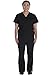 Vital Threads Men and Women Scrubs Set V-Neck Top & Drawstring Pant, VT501C, L, Black