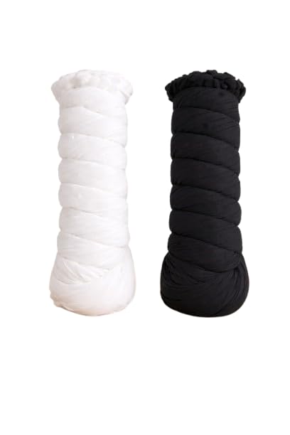 women's Dupatta white and black 2 Pack, Black and White, pure cotton solid-picture-17