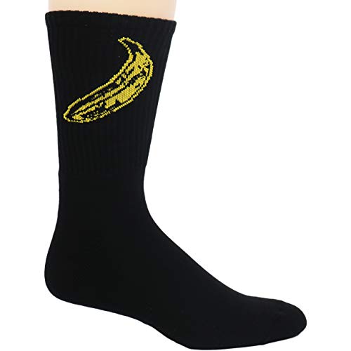 Black and Yellow Warhol Pop Art Banana Skater Crew Socks