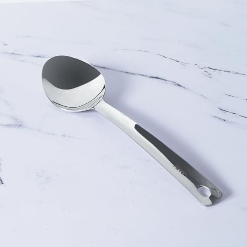 Image of Meyer Stainless Steel Serving Spoon | Rice Spoon | Big Spoons for Cooking | Kitchen Tools | Steel Spatula, 32cm, Silver