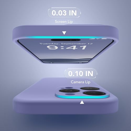 Image of Magnetic for iPhone 16 Pro Max Case, Compatible with MagSafe, [Full Camera Protection] [Screen Protector] Silicone Shockproof Protective Phone Case for iPhone 16 Pro Max, Lavender Gray
