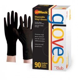 Product Club Jetblack vinyl glove, black, 90 count, x-large