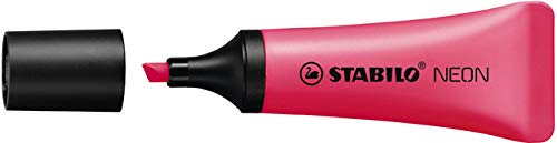 STABILO® Textmarker NEON, Keilspitze, 2-5 mm, Schaftfarbe: in Schreibfarbe, Schreibfarbe: pink (10 Stück), Sie erhalten 10 Packungen á 10 Stück